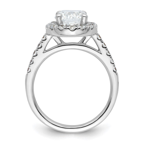 14K White Gold Halo Engagement Ring for 1.5 Carat Stone - Style GR1-1022631