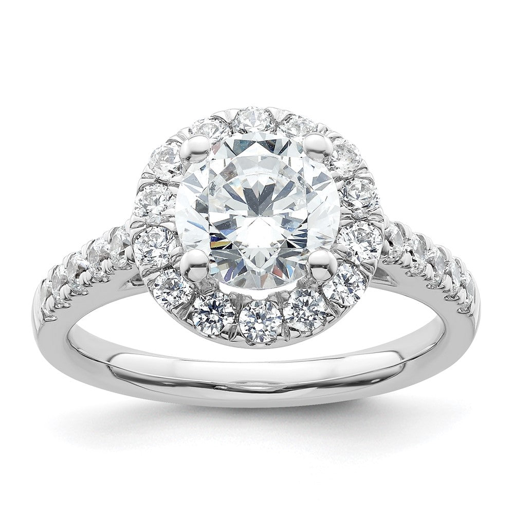 Buy a Stylish 14K White Gold Halo Engagement Ring for 1.5 Carat Stone