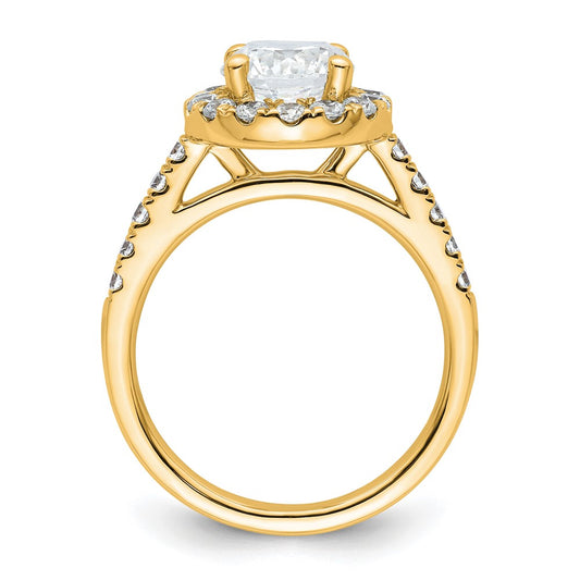 High-Quality 14K Gold Round Diamond Halo Semi-Mount Engagement Ring - Stylish Value