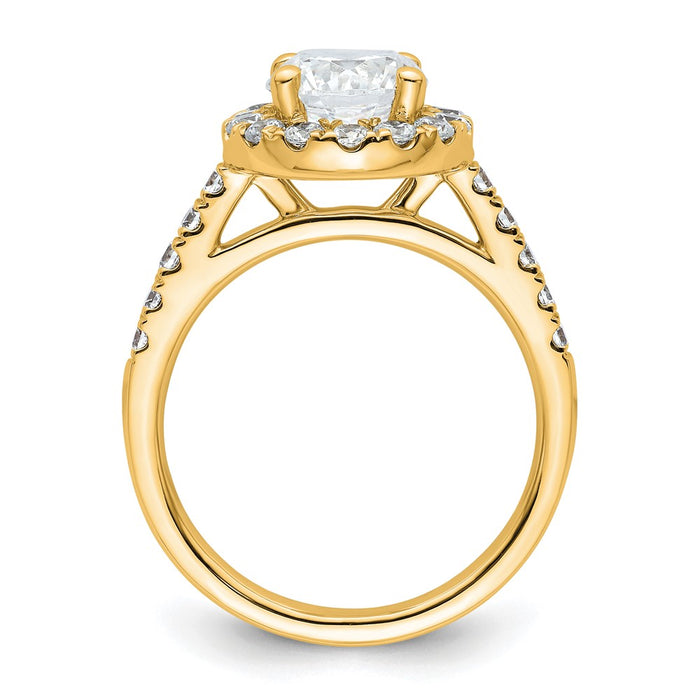High-Quality 14K Gold Round Diamond Halo Semi-Mount Engagement Ring - Stylish Value-2