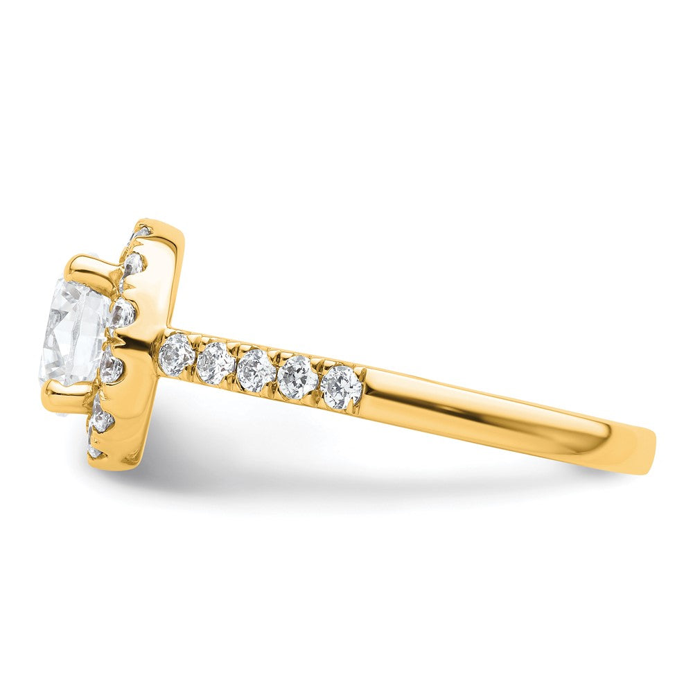 High-Quality 14K Gold Round Diamond Halo Semi-Mount Engagement Ring - Stylish Value
