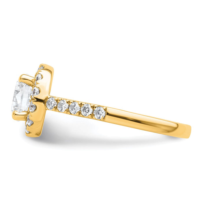 High-Quality 14K Gold Round Diamond Halo Semi-Mount Engagement Ring - Stylish Value-3