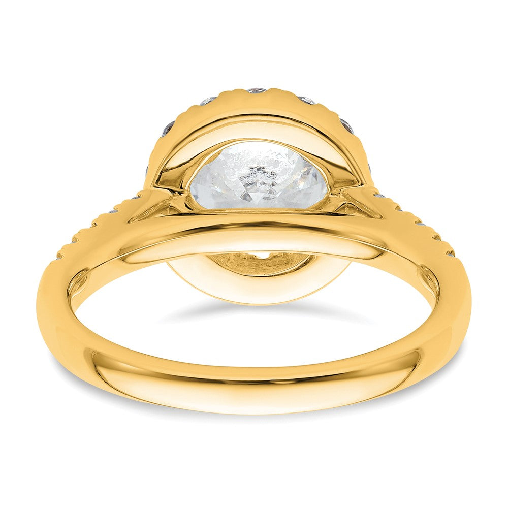 High-Quality 14K Gold Round Diamond Halo Semi-Mount Engagement Ring - Stylish Value