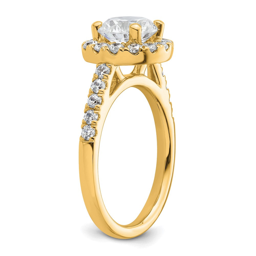 High-Quality 14K Gold Round Diamond Halo Semi-Mount Engagement Ring - Stylish Value