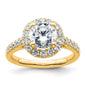 High-Quality 14K Gold Round Diamond Halo Semi-Mount Engagement Ring - Stylish Value-1