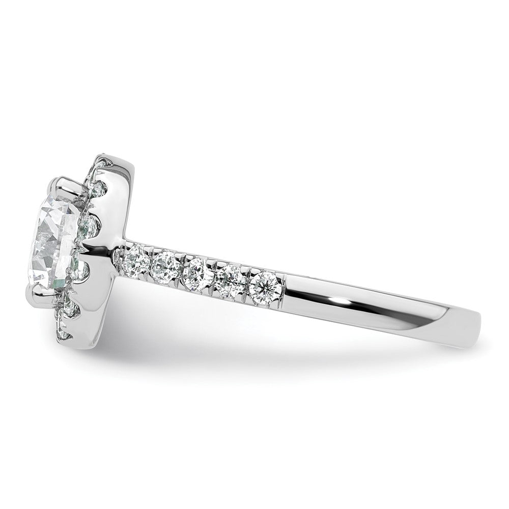 High-Quality 14K White Gold Halo Semi-Mount Engagement Ring for 2 Carat Center | Stylish Value with 7/8 Carat Diamond Accents