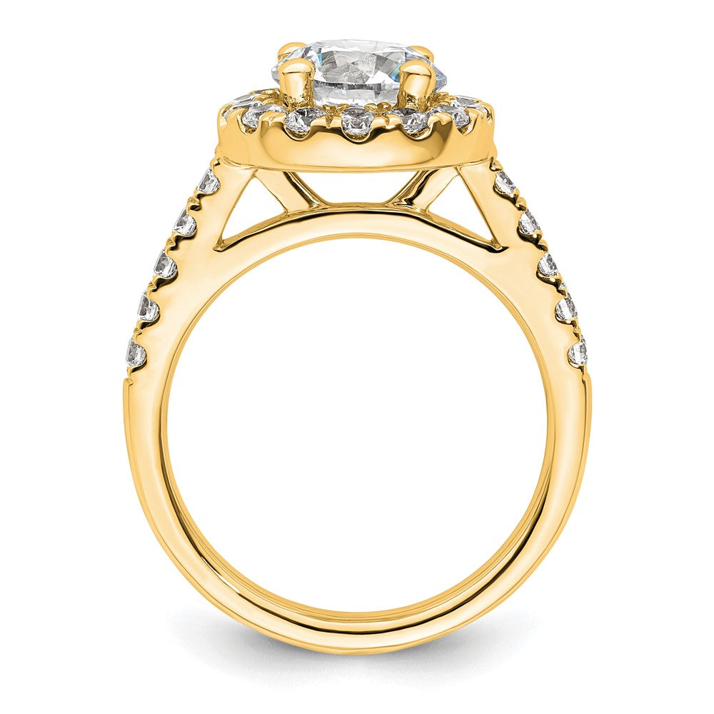 Designer 14K Gold Round Diamond Halo Engagement Ring - Affordable Luxury!