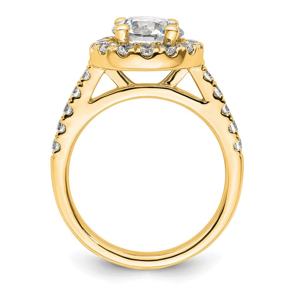 14K Gold Round Diamond Halo Engagement Ring