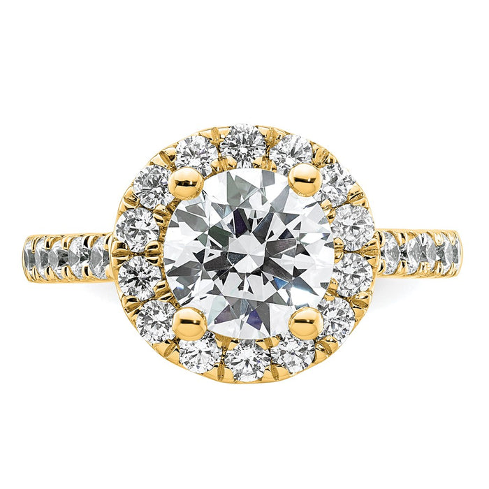Designer 14K Gold Round Diamond Halo Engagement Ring - Affordable Luxury!-4