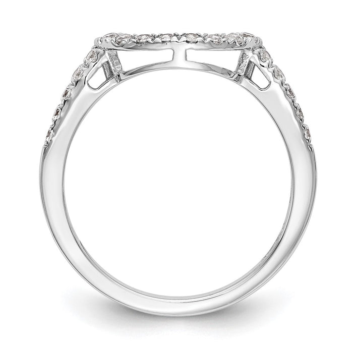 High-Quality 14K White Gold 1/4 Carat Diamond Contoured Wedding Band - Stylish Value!-2
