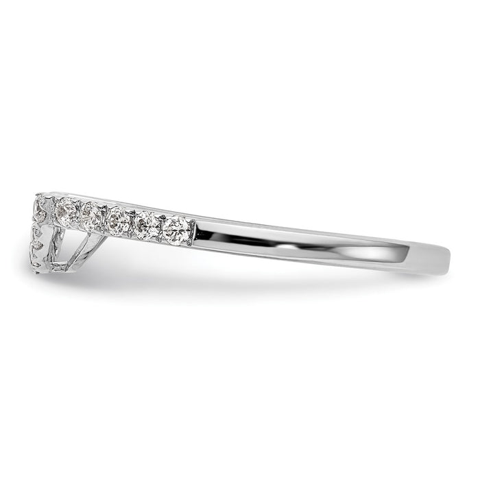 High-Quality 14K White Gold 1/4 Carat Diamond Contoured Wedding Band - Stylish Value!-3