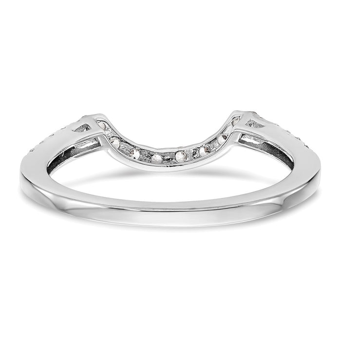 High-Quality 14K White Gold 1/4 Carat Diamond Contoured Wedding Band - Stylish Value!-5