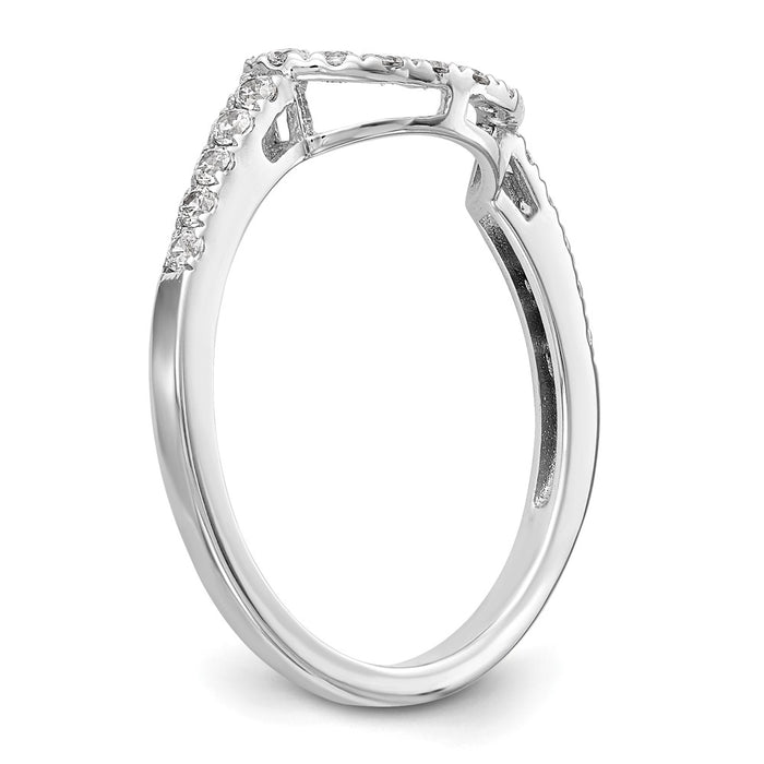 High-Quality 14K White Gold 1/4 Carat Diamond Contoured Wedding Band - Stylish Value!-6
