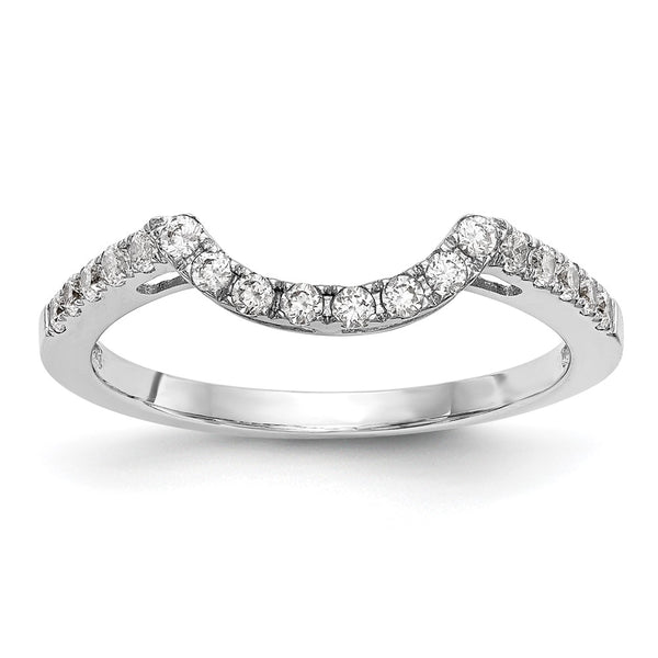 14K White Gold 1/4 Carat Diamond Contoured Wedding Band - Style GR1-1022647