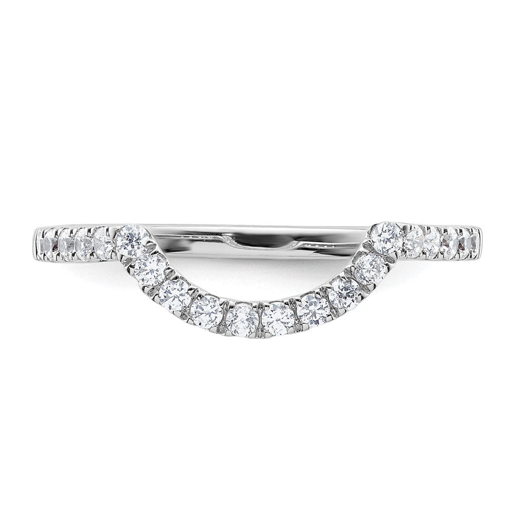 Exclusive 14K White Gold 1/3 Carat Diamond Contoured Wedding Band - Stylish Value
