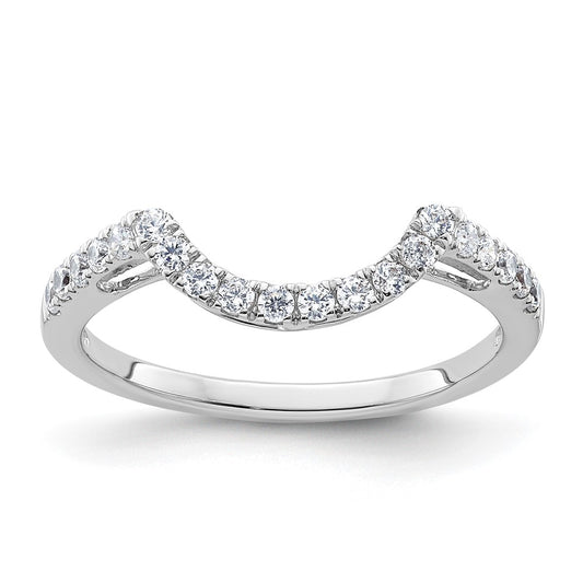 Exclusive 14K White Gold 1/3 Carat Diamond Contoured Wedding Band - Stylish Value
