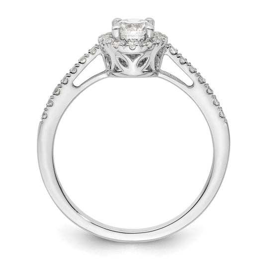 Buy Stylish 14K White Gold Halo Engagement Ring for 1/4 Carat Diamond