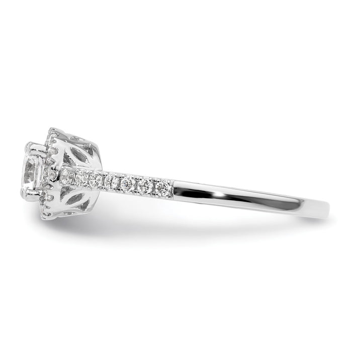 Buy Stylish 14K White Gold Halo Engagement Ring for 1/4 Carat Diamond-3