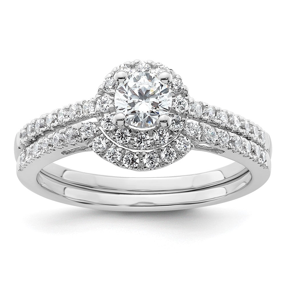 Buy Stylish 14K White Gold Halo Engagement Ring for 1/4 Carat Diamond