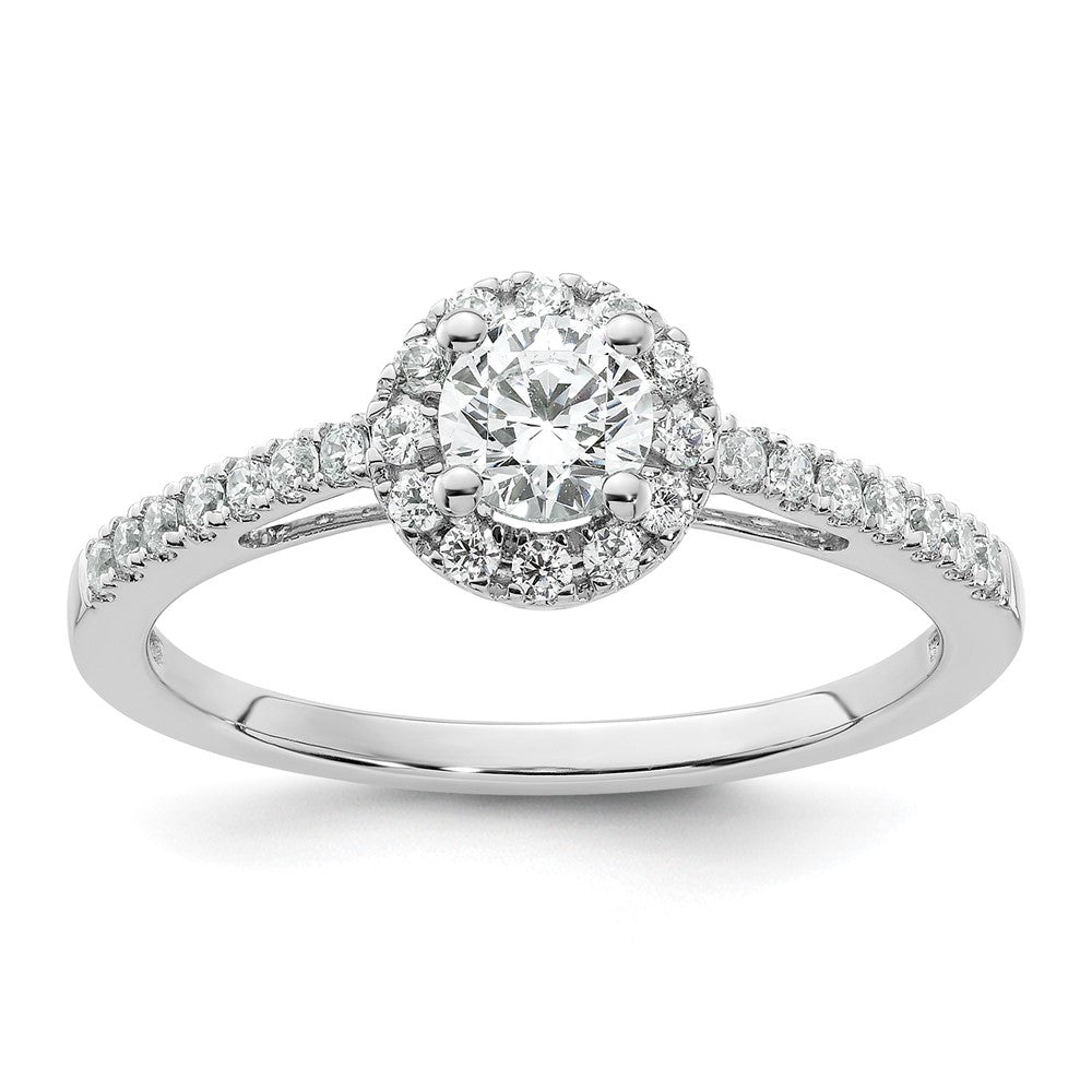 Buy Stylish 14K White Gold Halo Engagement Ring for 1/4 Carat Diamond