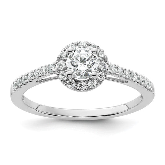 Buy Stylish 14K White Gold Halo Engagement Ring for 1/4 Carat Diamond