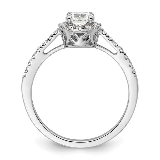Buy 14K White Gold Halo Engagement Ring Semi-Mount for 1/2 Carat Center - Stylish Value!