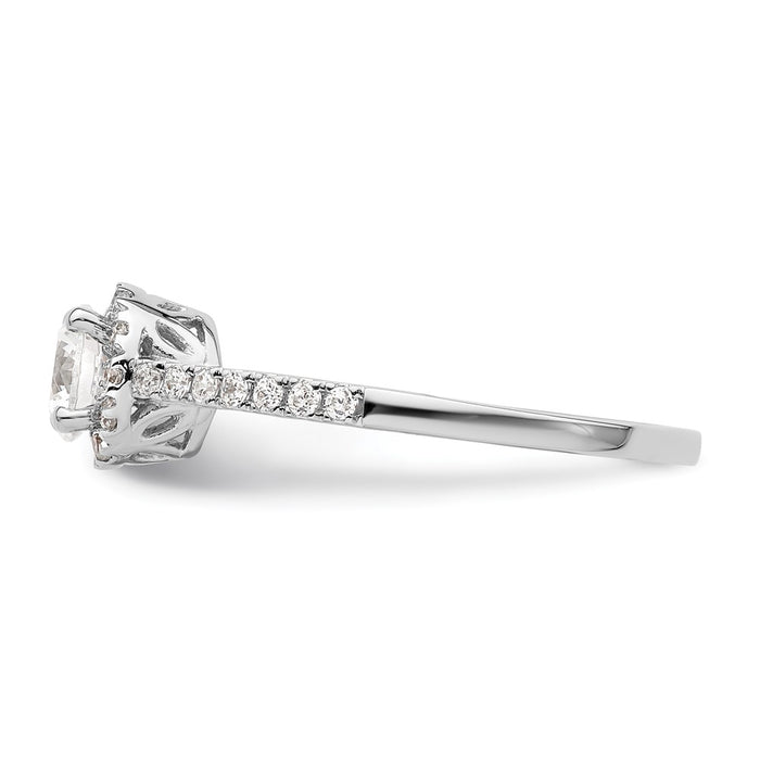Buy 14K White Gold Halo Engagement Ring Semi-Mount for 1/2 Carat Center - Stylish Value!-3