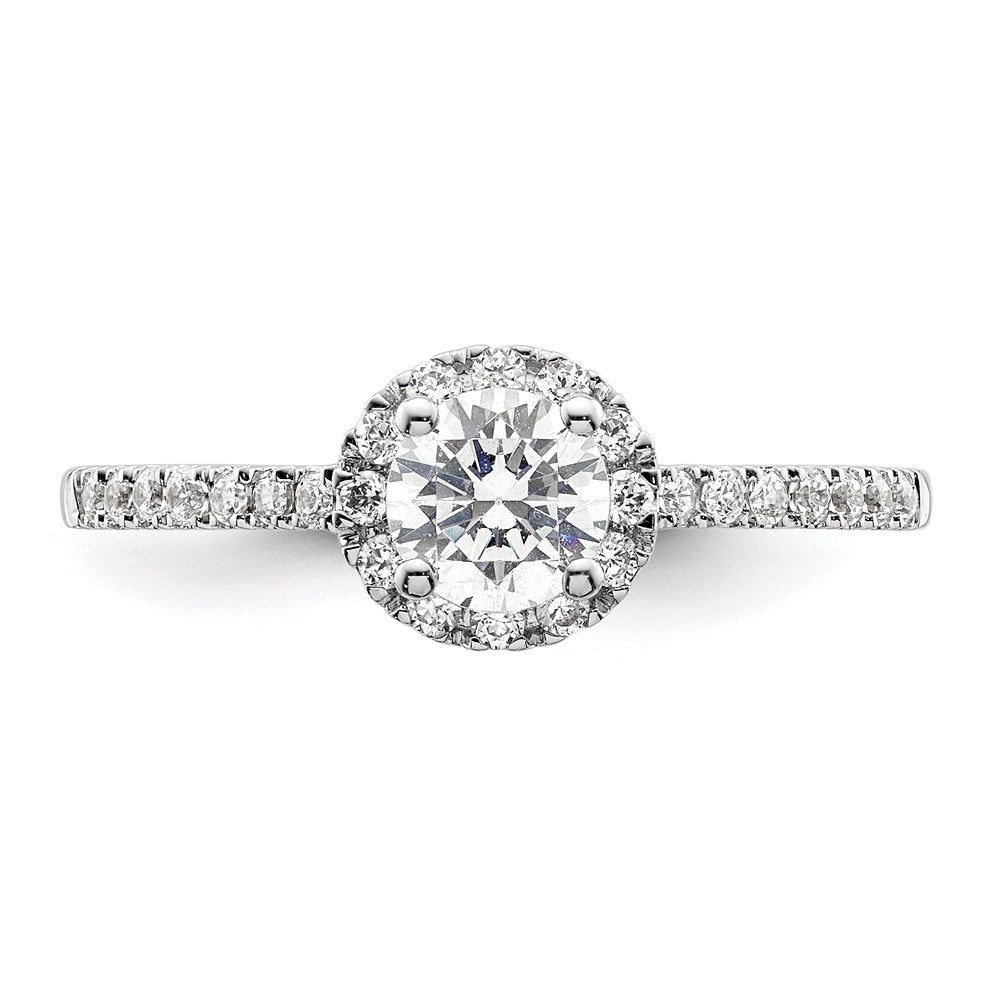 Buy 14K White Gold Halo Engagement Ring Semi-Mount for 1/2 Carat Center - Stylish Value!