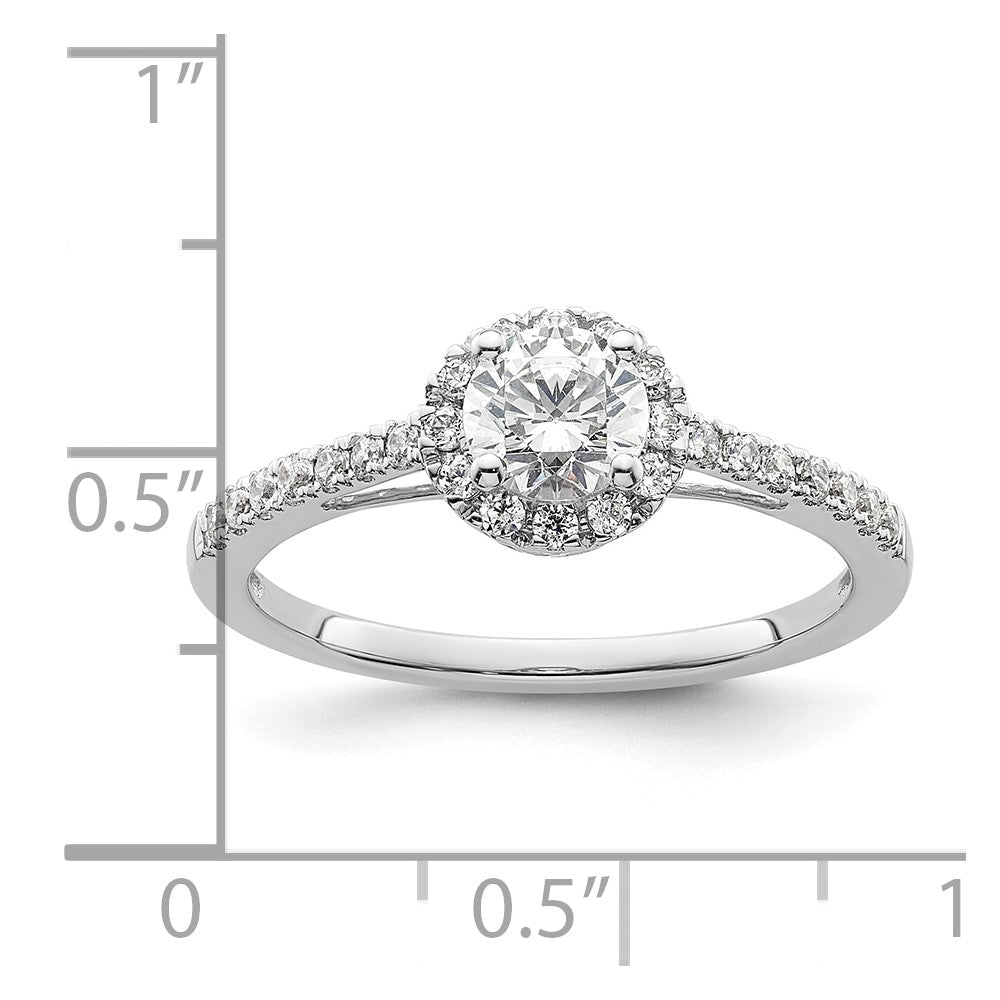 Buy 14K White Gold Halo Engagement Ring Semi-Mount for 1/2 Carat Center - Stylish Value!