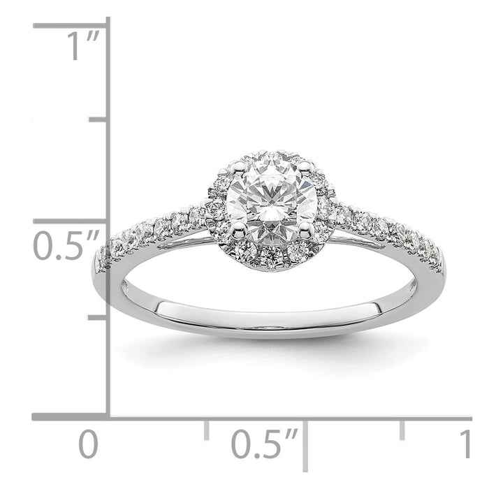 Buy 14K White Gold Halo Engagement Ring Semi-Mount for 1/2 Carat Center - Stylish Value!-8