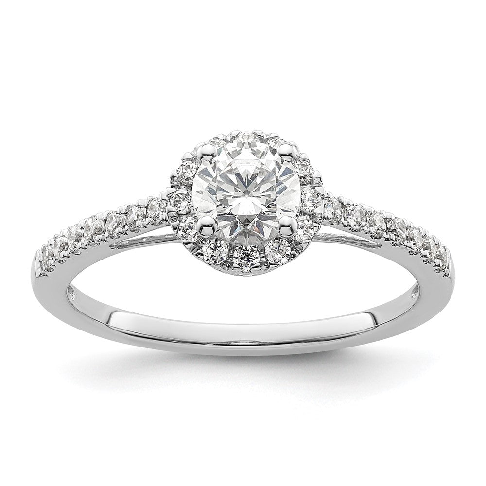 Buy 14K White Gold Halo Engagement Ring Semi-Mount for 1/2 Carat Center - Stylish Value!