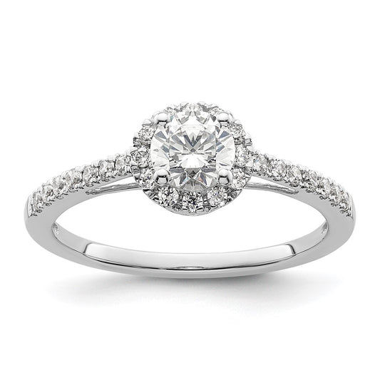 Buy 14K White Gold Halo Engagement Ring Semi-Mount for 1/2 Carat Center - Stylish Value!
