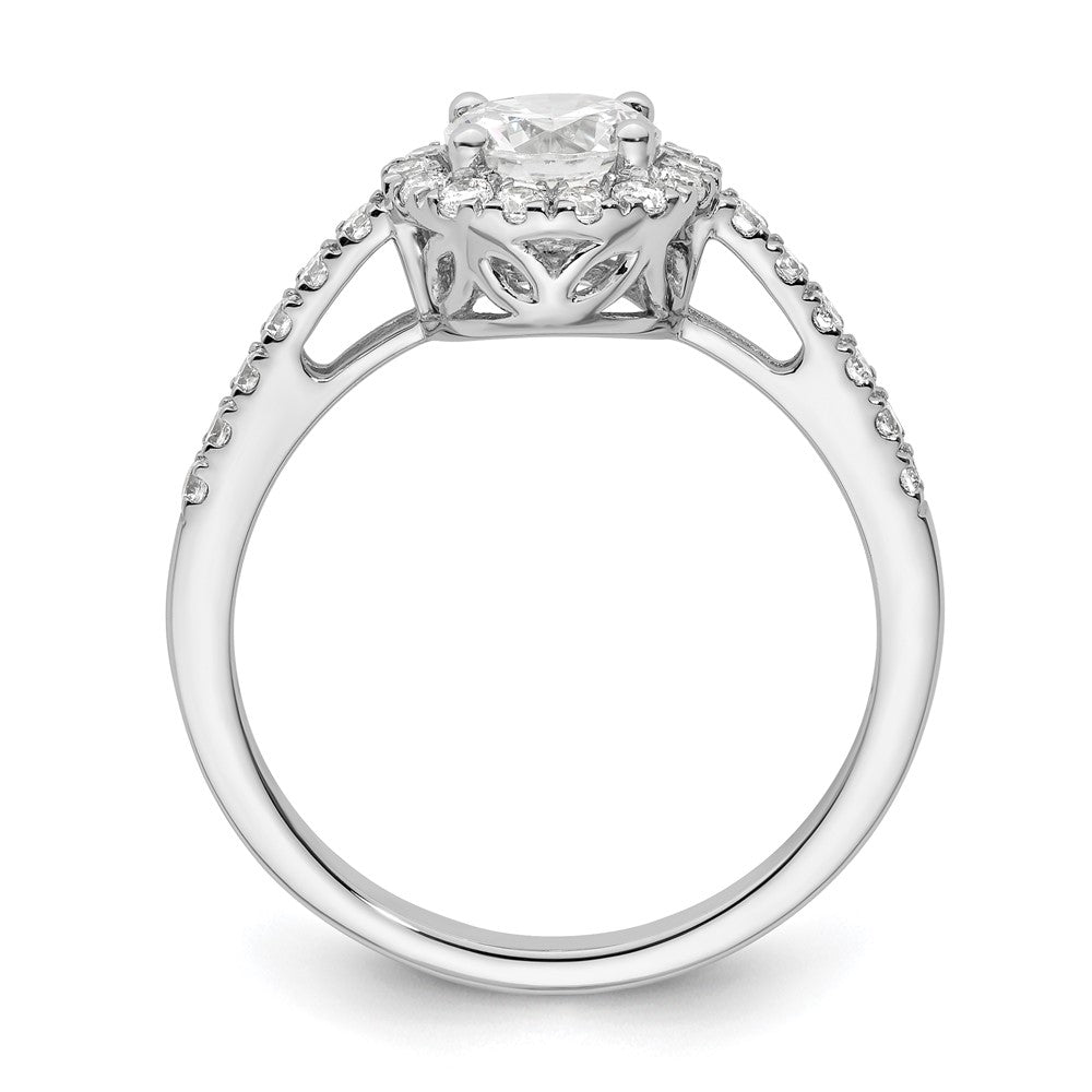 Buy Stylish 14K White Gold Halo Engagement Ring, 3/4 Carat Center & Accents
