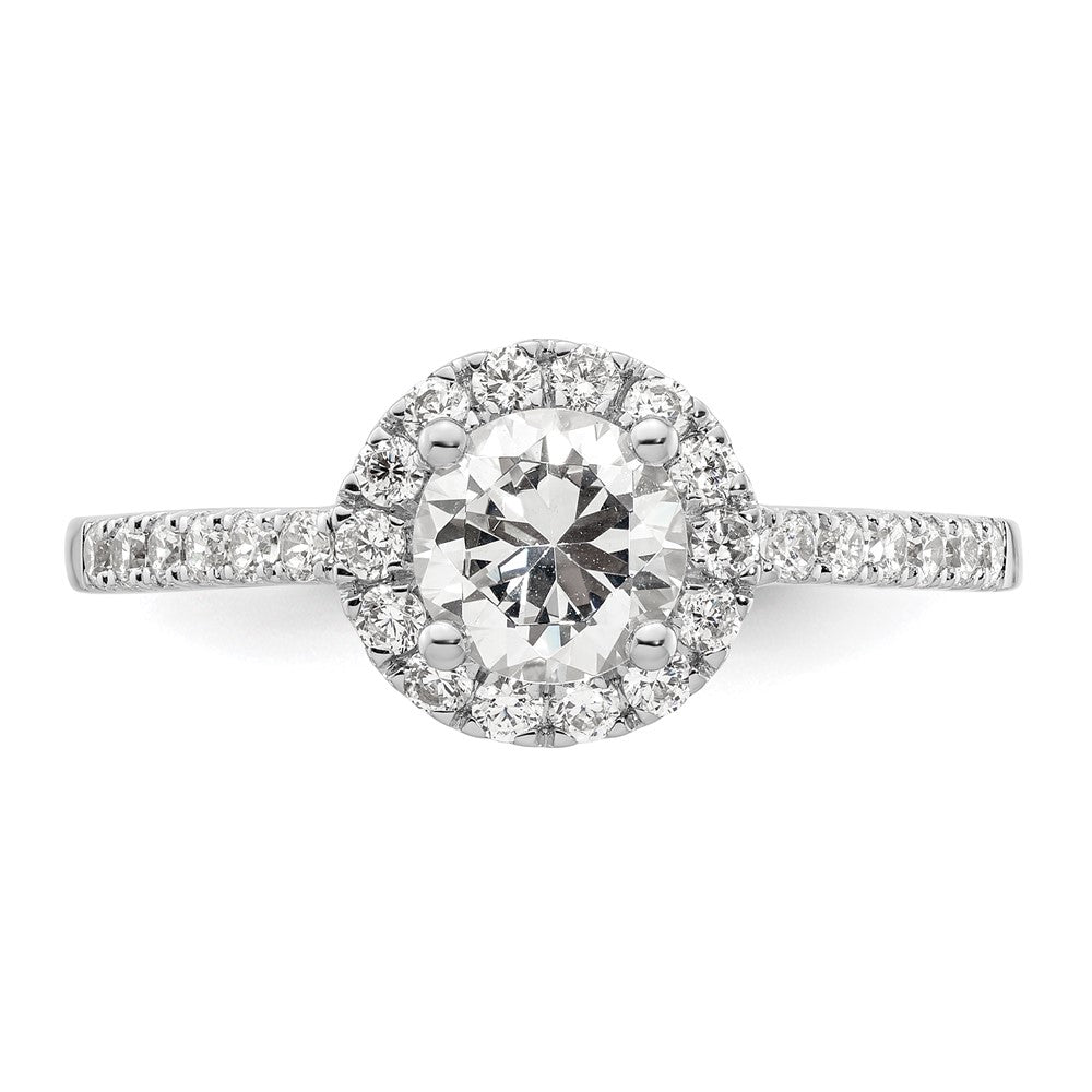 Buy Stylish 14K White Gold Halo Engagement Ring, 3/4 Carat Center & Accents