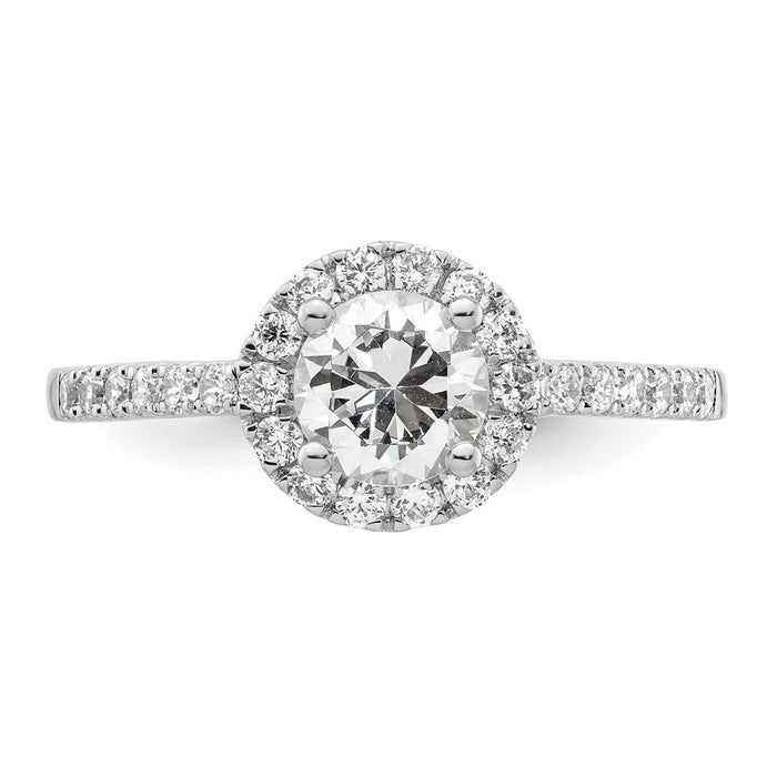 Buy Stylish 14K White Gold Halo Engagement Ring, 3/4 Carat Center & Accents-4