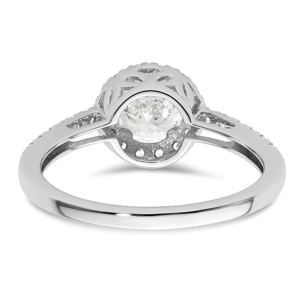 Buy Stylish 14K White Gold Halo Engagement Ring, 3/4 Carat Center & Accents