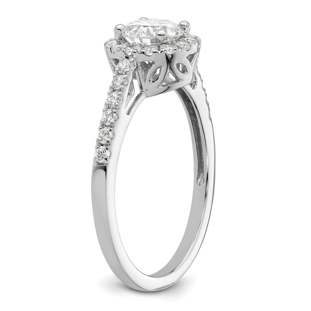 Buy Stylish 14K White Gold Halo Engagement Ring, 3/4 Carat Center & Accents