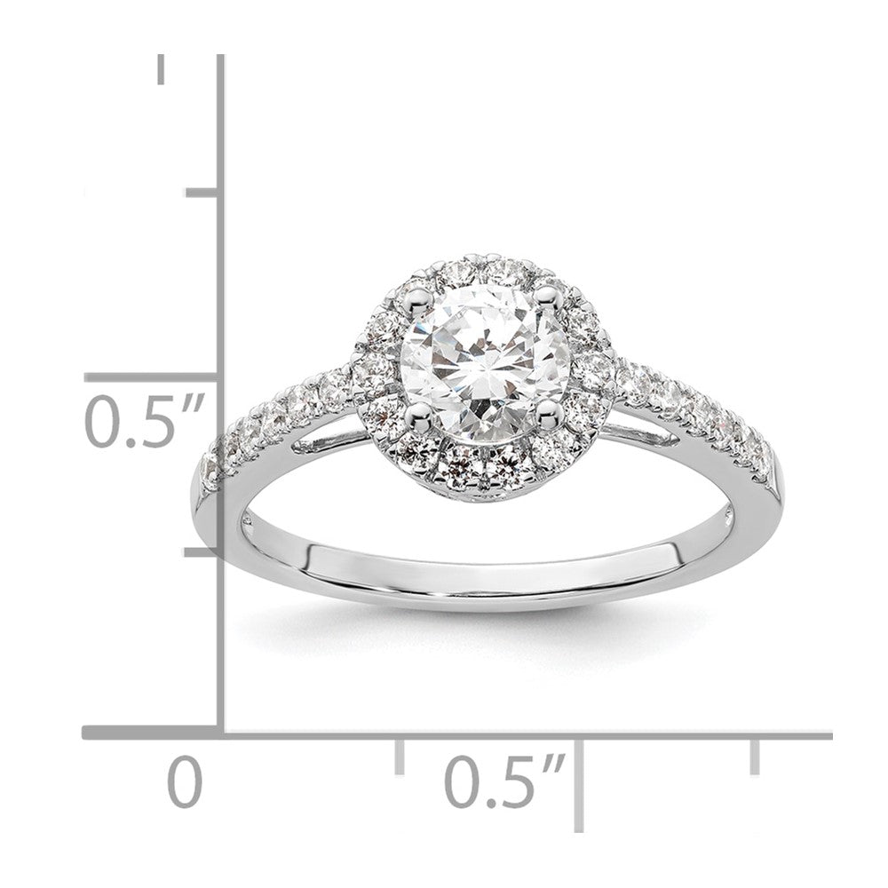 Buy Stylish 14K White Gold Halo Engagement Ring, 3/4 Carat Center & Accents
