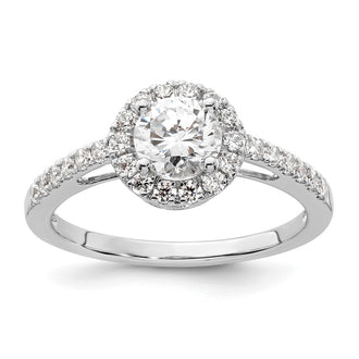 Buy Stylish 14K White Gold Halo Engagement Ring, 3/4 Carat Center & Accents