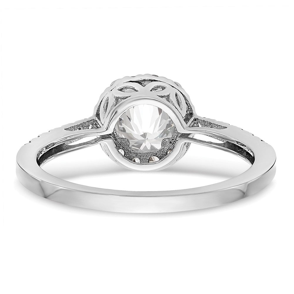 Exclusive 14K White Gold Halo Engagement Ring - 1 Carat Center, 3/8 Carat Diamonds