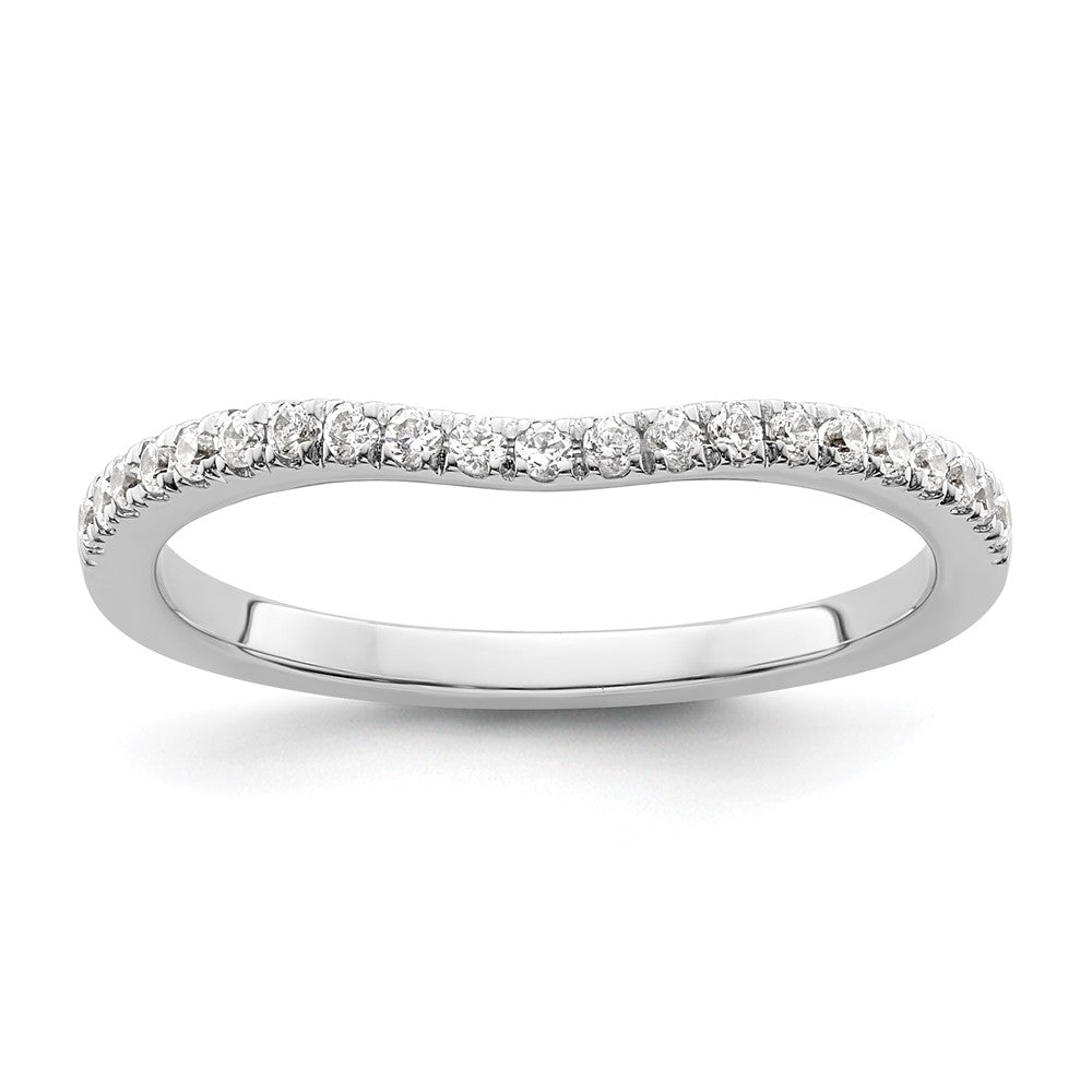 Buy Exclusive 14K White Gold Contoured Wedding Band - 1/5 Carat Diamonds, Stylish Value!