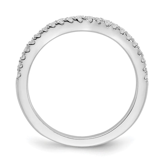 Buy Exclusive 14K White Gold Contoured Wedding Band, 1/5 Carat Diamond - Stylish Value