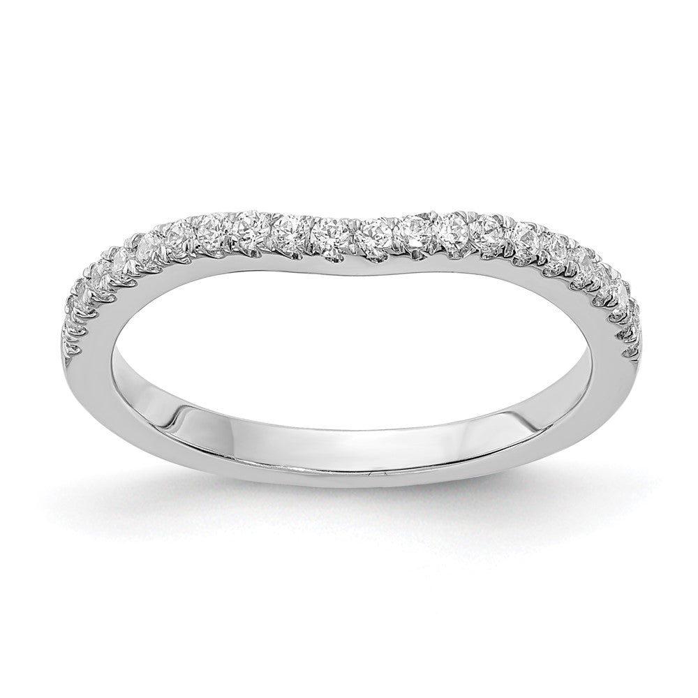 Buy Exclusive 14K White Gold Contoured Wedding Band, 1/5 Carat Diamond - Stylish Value