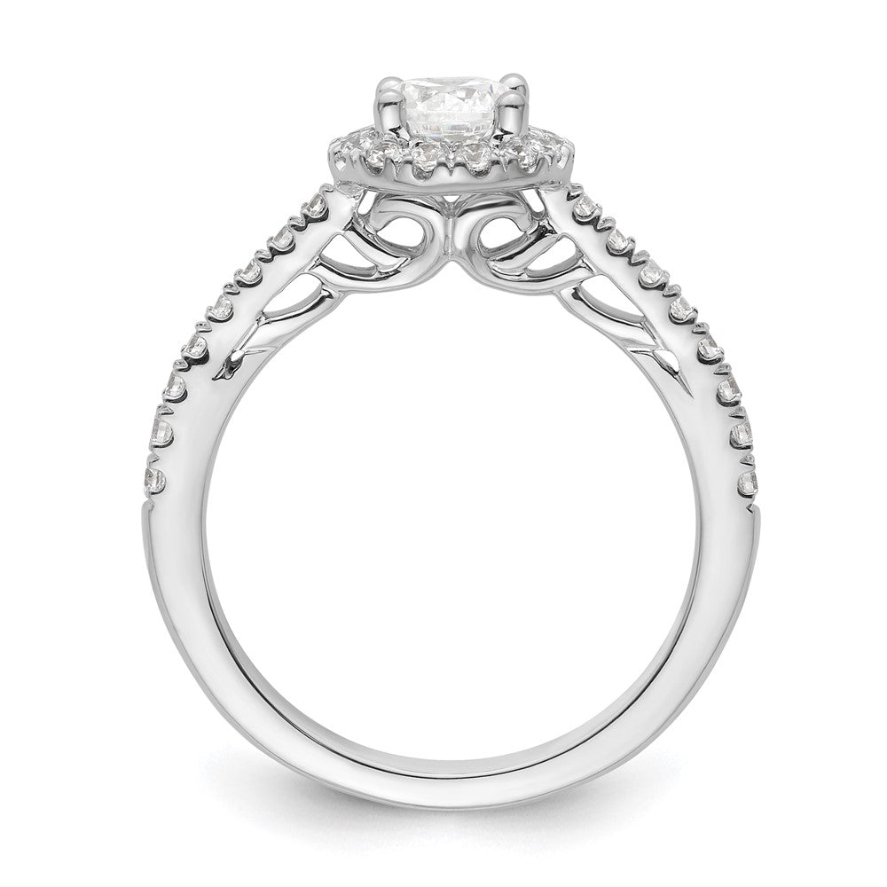 Buy Exclusive 14K White Gold Semi-Mount Engagement Ring | 3/4 Carat Halo Design