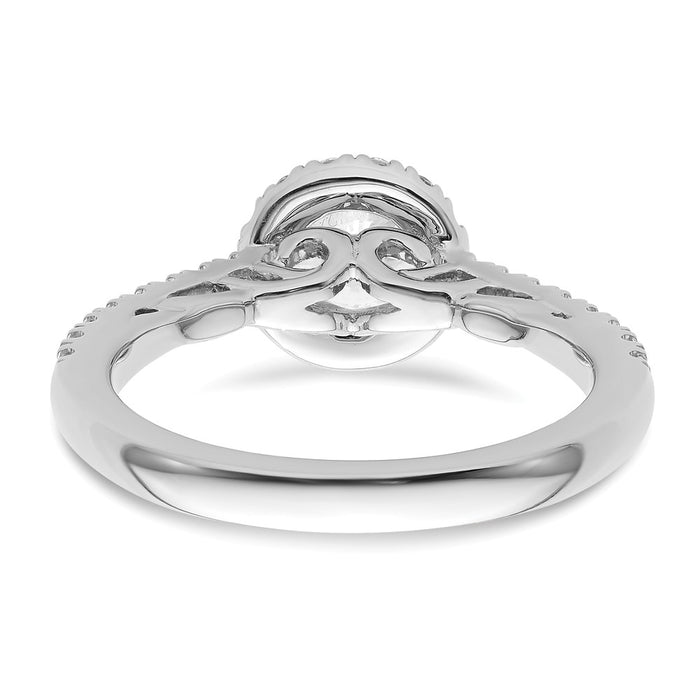 Buy Exclusive 14K White Gold Semi-Mount Engagement Ring | 3/4 Carat Halo Design-5