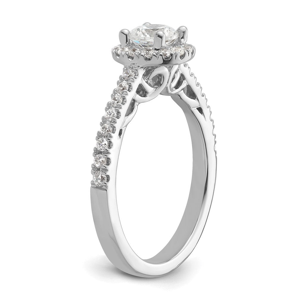 Buy Exclusive 14K White Gold Semi-Mount Engagement Ring | 3/4 Carat Halo Design