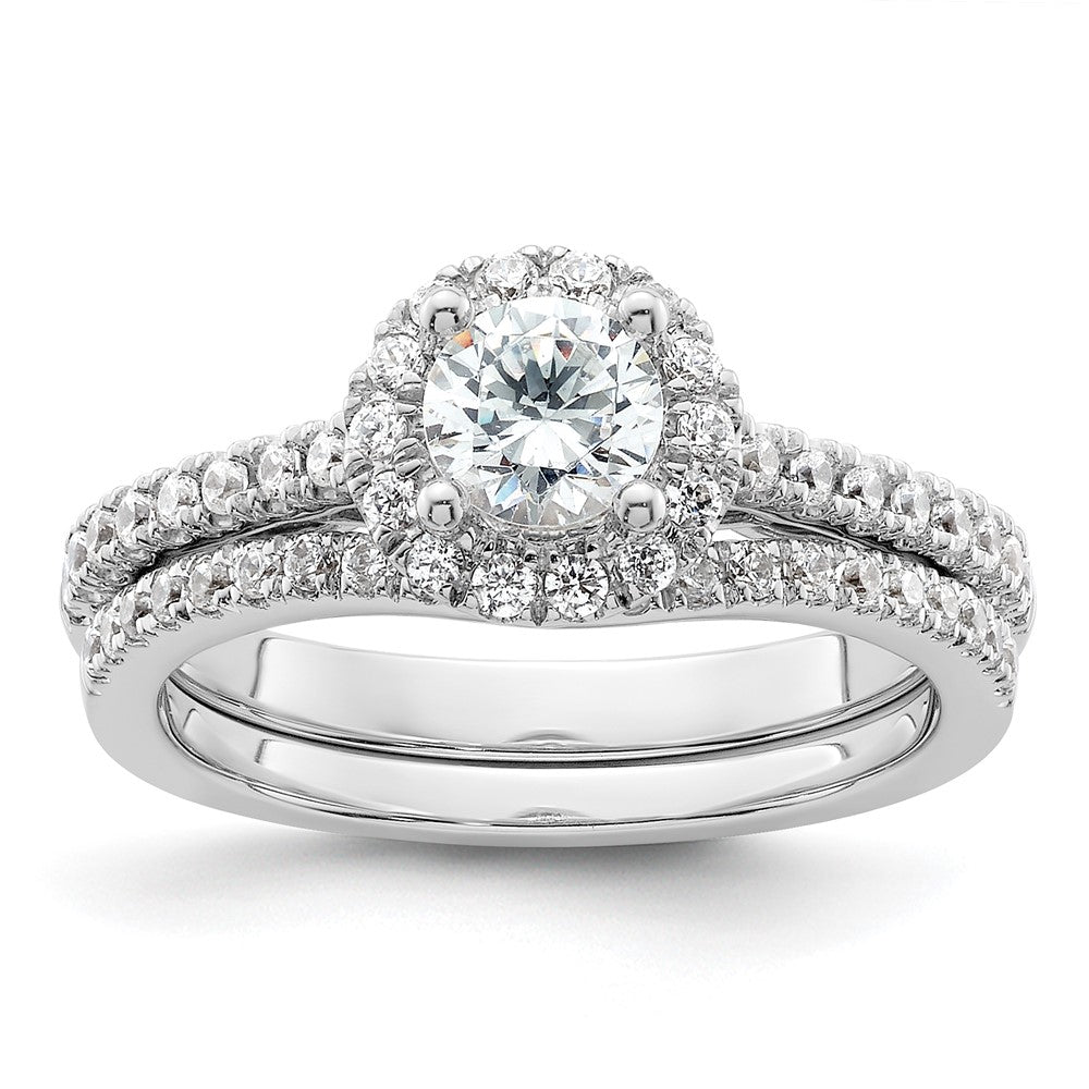 Buy Exclusive 14K White Gold Semi-Mount Engagement Ring | 3/4 Carat Halo Design