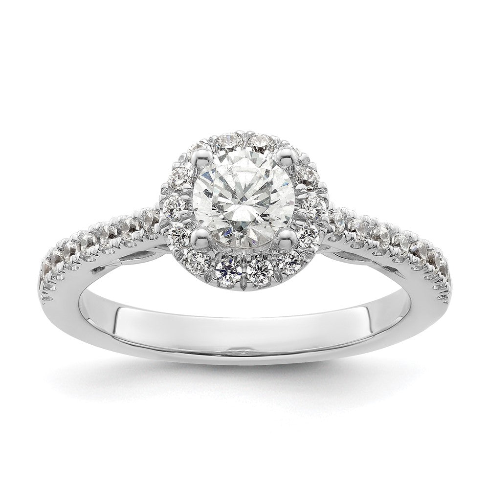Buy Exclusive 14K White Gold Semi-Mount Engagement Ring | 3/4 Carat Halo Design