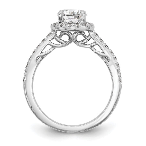 14K White Gold Halo Engagement Ring for 1 Carat Center - Style GR1-1022674