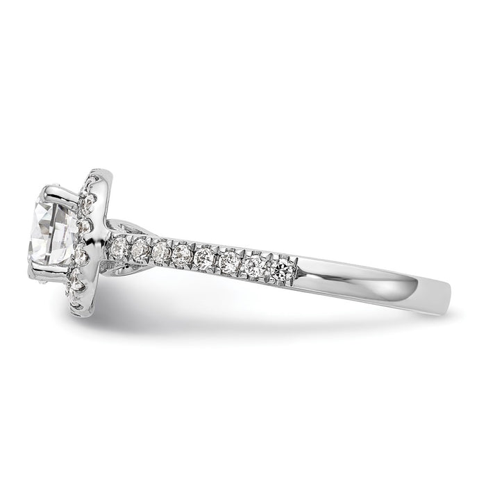Exclusive 14K White Gold Halo Engagement Ring for 1 Carat Center, Stylish Design-3